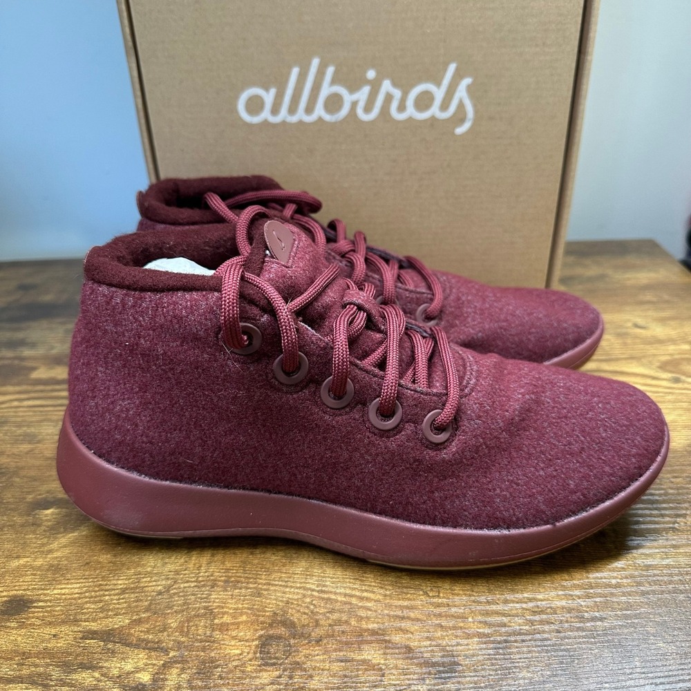Allbirds Wool Runner Mizzle Mid Burgundy Maroon Sneakers Women 10 WRUMW10